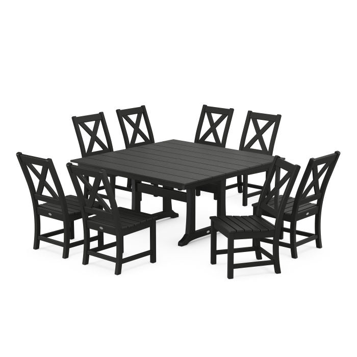 Braxton Side Chair 9-Piece Farmhouse Dining Set