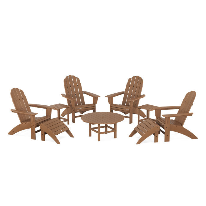 Vineyard Curveback Adirondack Chair 9-Piece Conversation Set