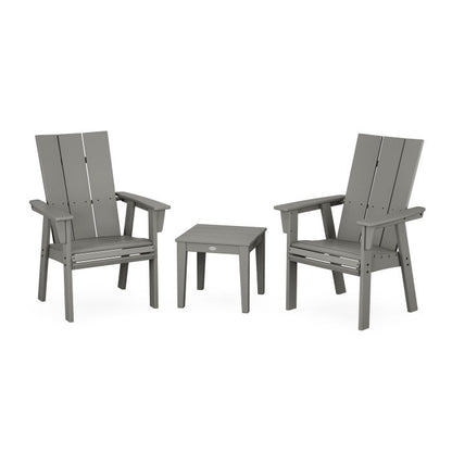 Modern 3-Piece Curveback Upright Adirondack Chair Set