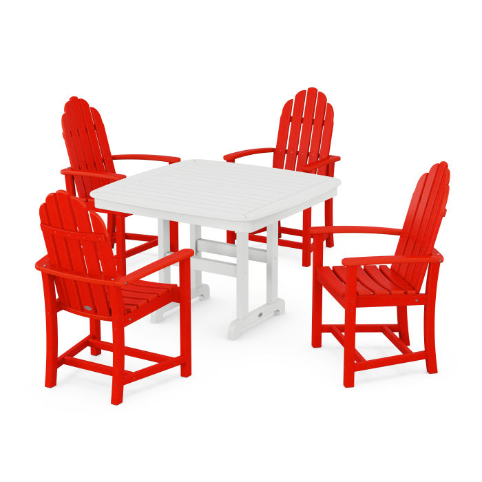 Classic Adirondack 5-Piece Dining Set with Trestle Legs