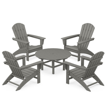 Nautical 5-Piece Adirondack Chair Conversation Set
