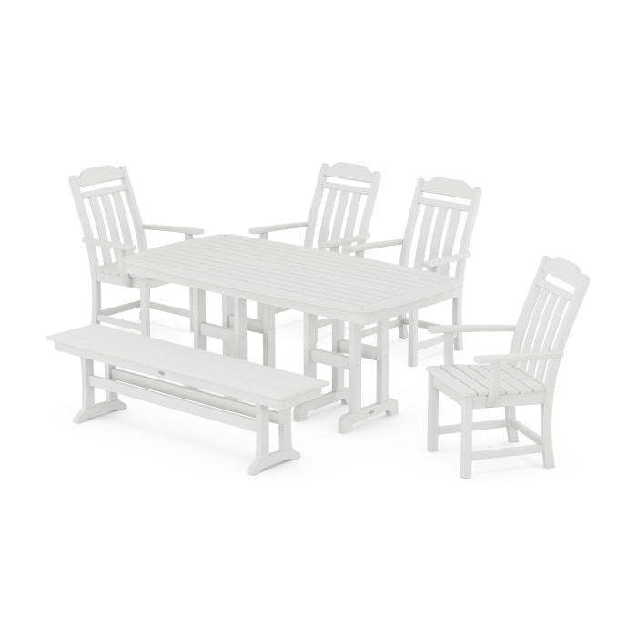 Country Living 6-Piece Dining Set with Bench