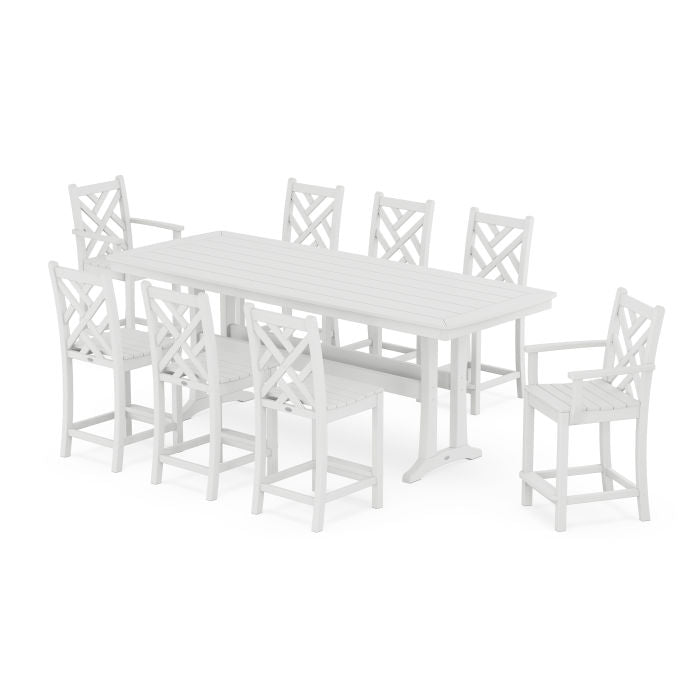 Chippendale 9-Piece Counter Set with Trestle Legs