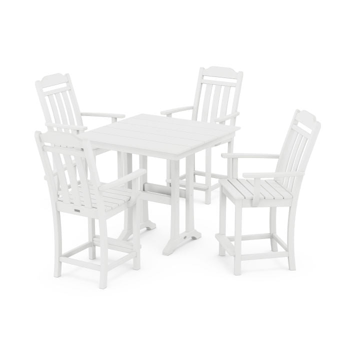 Country Living 5-Piece Farmhouse Counter Set with Trestle Legs