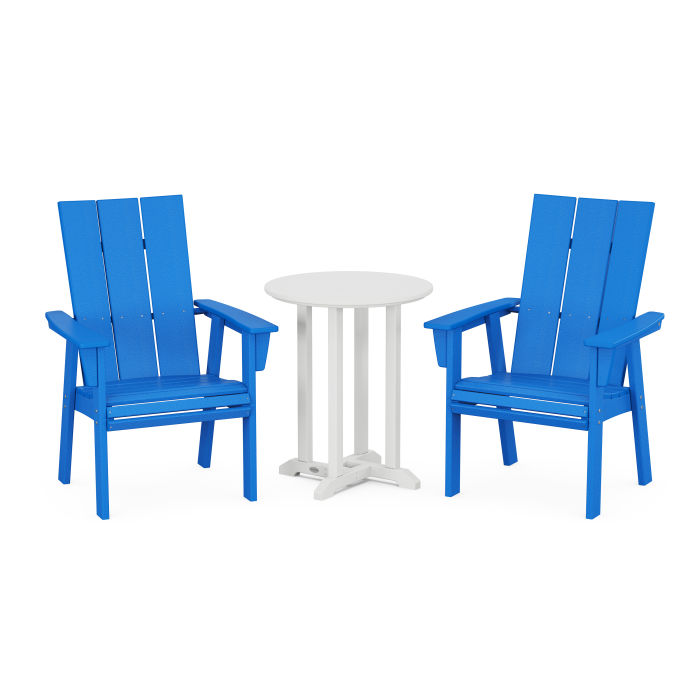 Modern Adirondack 3-Piece Round Dining Set