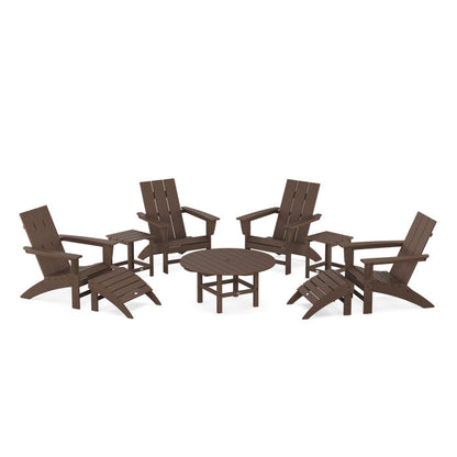 Modern Adirondack Chair 9-Piece Conversation Set