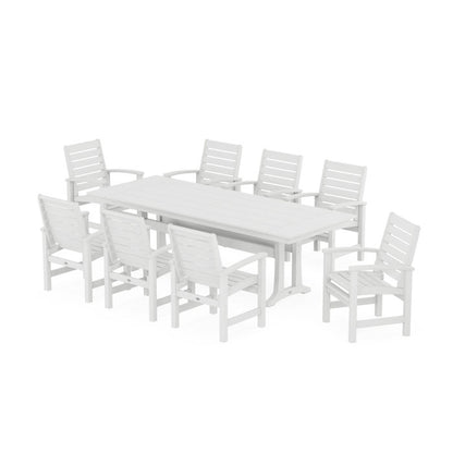 Signature 9-Piece Farmhouse Dining Set with Trestle Legs