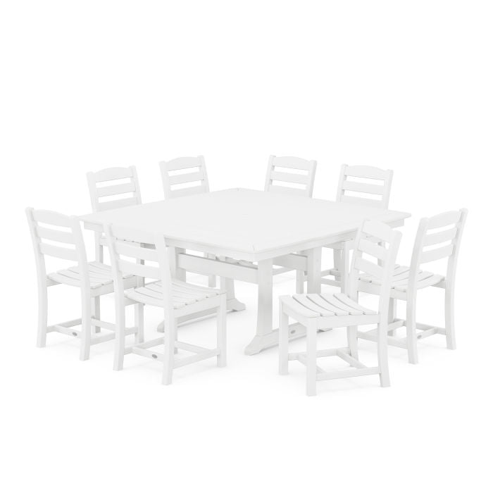 La Casa Café 9-Piece Nautical Trestle Dining Set