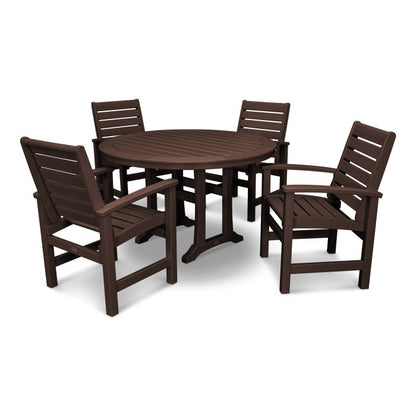 Signature 5-Piece Round Dining Set with Trestle Legs