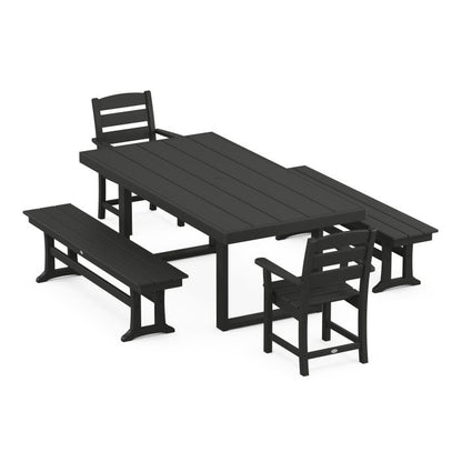 Lakeside 5-Piece Dining Set with Benches