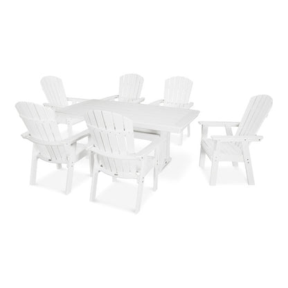 Nautical Curveback Adirondack 7-Piece Dining Set with Trestle Legs