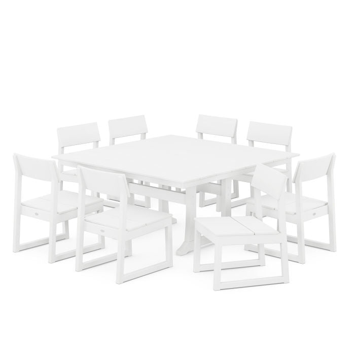 EDGE 9-Piece Farmhouse Trestle Dining Set