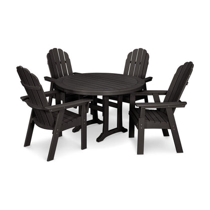 Vineyard Curveback Adirondack 5-Piece Nautical Trestle Dining Set