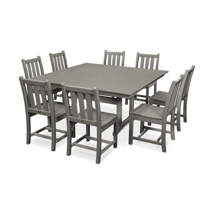 Traditional Garden 9-Piece Farmhouse Trestle Dining Set