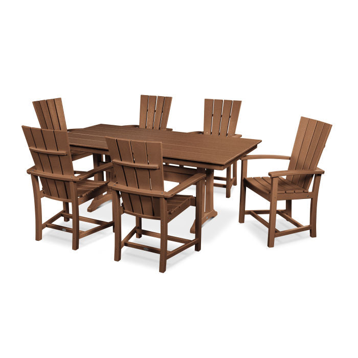 Quattro 7-Piece Farmhouse Dining Set with Trestle Legs