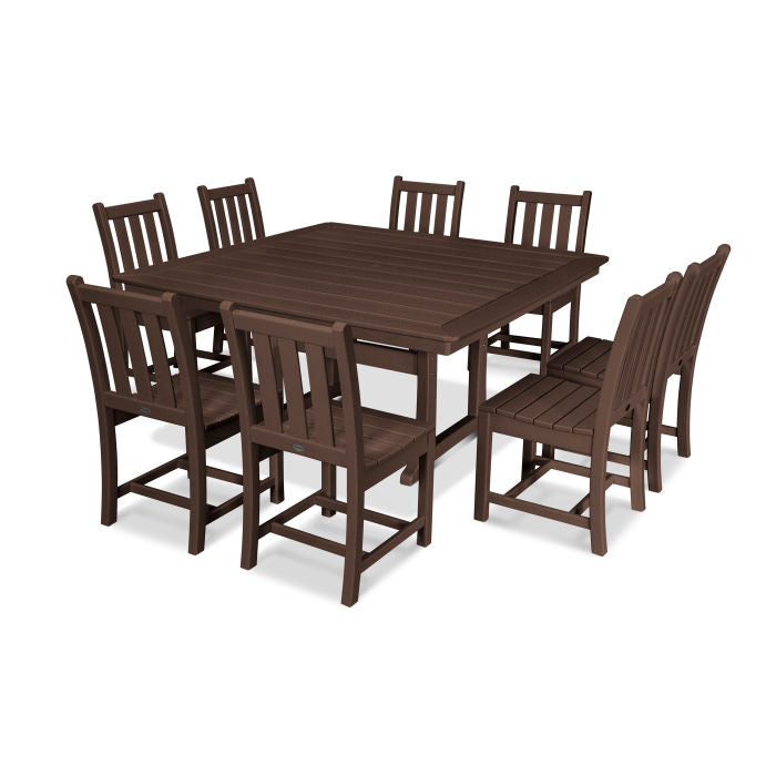 Traditional Garden 9-Piece Nautical Trestle Dining Set