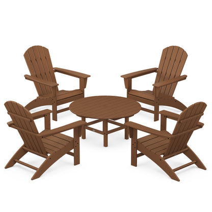 Nautical 5-Piece Adirondack Chair Conversation Set