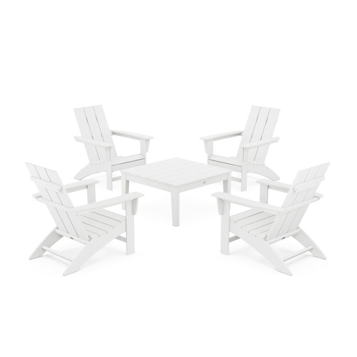 5-Piece Modern Adirondack Chair Conversation Set with 36" Conversation Table