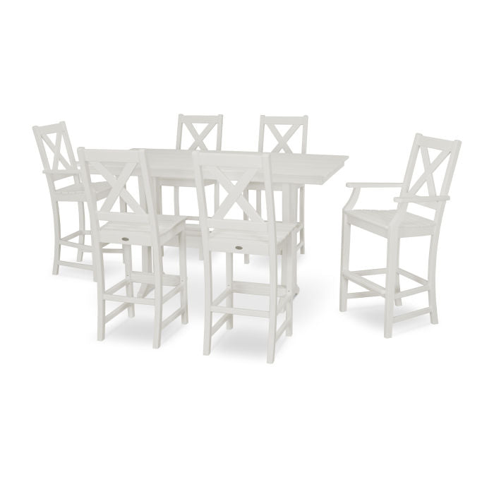 Braxton 7-Piece Farmhouse Trestle Bar Set