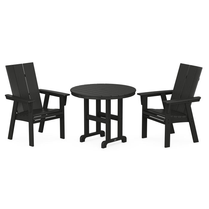 Modern Adirondack 3-Piece Round Dining Set