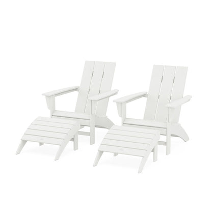 Modern Adirondack Chair 4-Piece Set with Ottomans in Vintage Finish