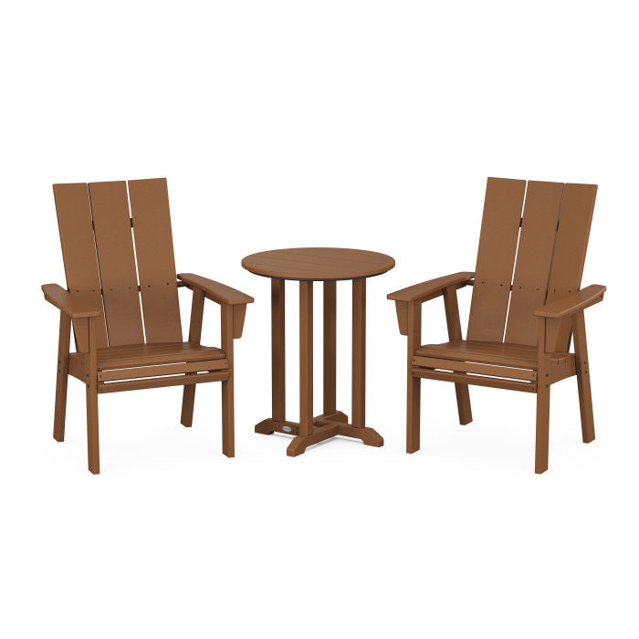 Modern Adirondack 3-Piece Round Dining Set