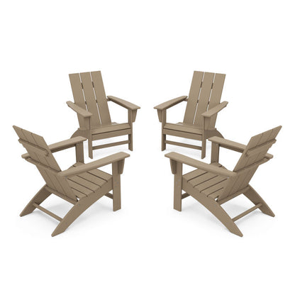 4-Piece Modern Adirondack Chair Conversation Set in Vintage Finish